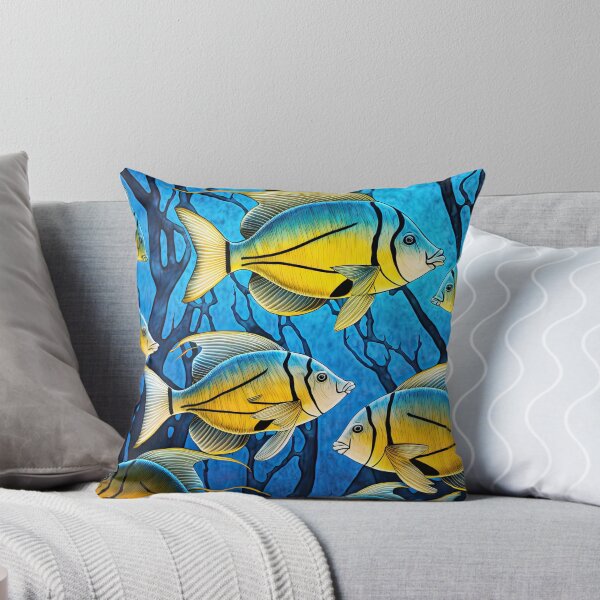 Item preview, Yellow fish in a dark coral forest designed and sold by nikigoessi.