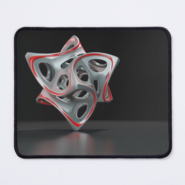 Item preview, Abstract 3D Geometric Form Chrome Red | Minimalist Techno Digital Sculpture designed and sold by Keltoi-art.