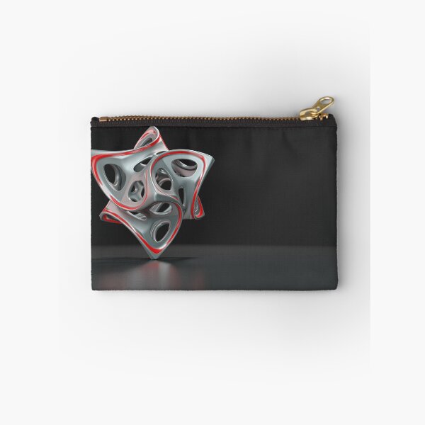 Item preview, Abstract 3D Geometric Form Chrome Red | Minimalist Techno Digital Sculpture designed and sold by Keltoi-art.