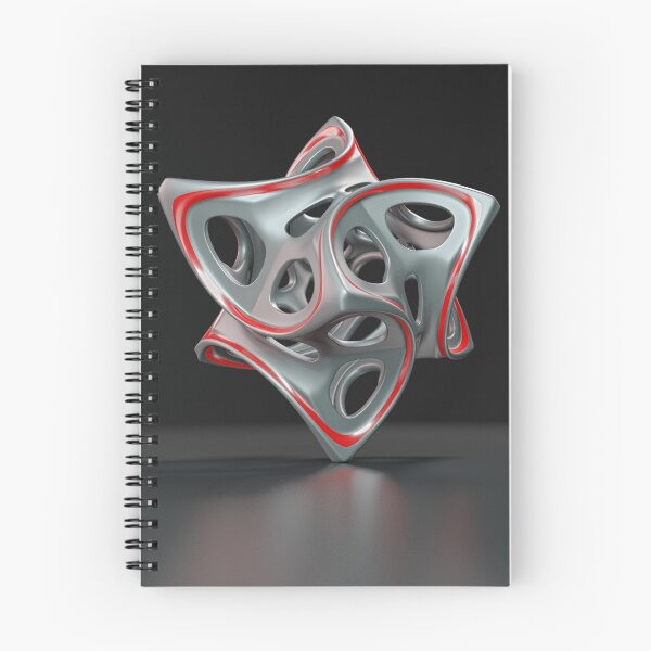 Item preview, Abstract 3D Geometric Form Chrome Red | Minimalist Techno Digital Sculpture designed and sold by Keltoi-art.