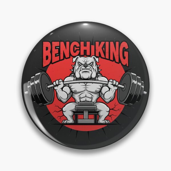 Item preview, Bench King – Bulldog Bodybuilder Lifting Heavy Barbell designed and sold by ReptiWorks.
