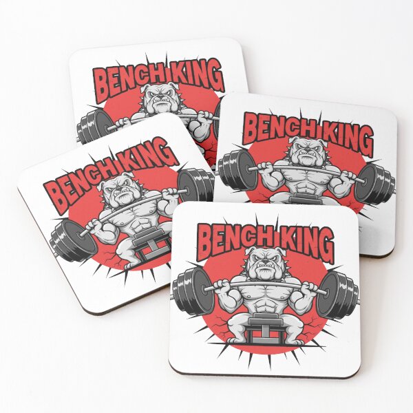 Item preview, Bench King – Bulldog Bodybuilder Lifting Heavy Barbell designed and sold by ReptiWorks.