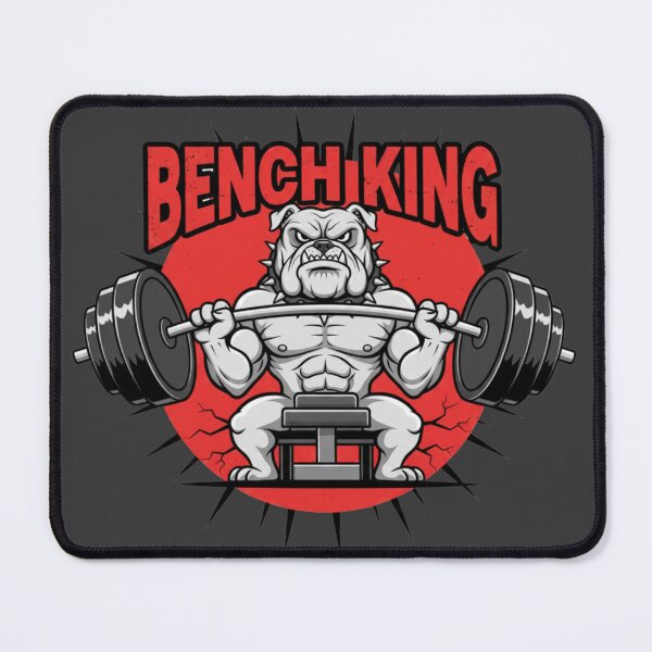 Item preview, Bench King – Bulldog Bodybuilder Lifting Heavy Barbell designed and sold by ReptiWorks.