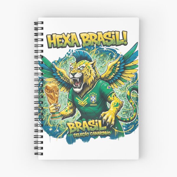 Item preview, Hexa Brasil! Roaring Jaguar Mascot World Cup Champion Design | Seleção Canarinho designed and sold by Inkwell grove.