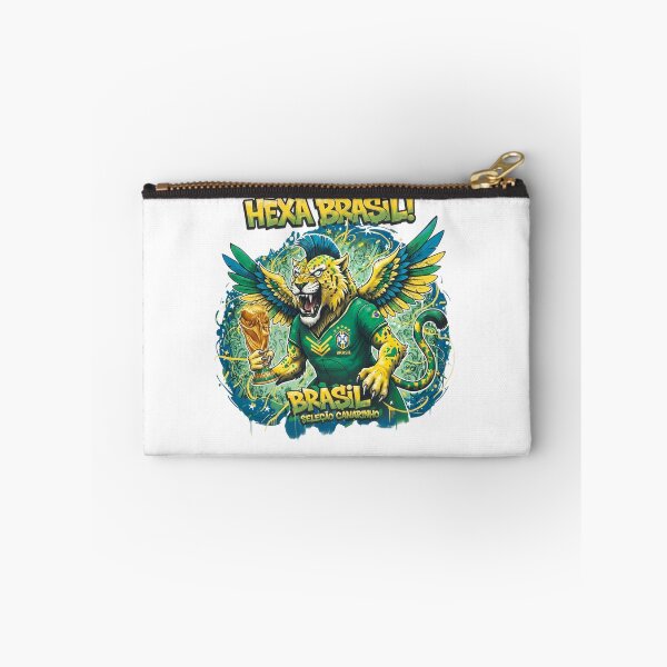 Item preview, Hexa Brasil! Roaring Jaguar Mascot World Cup Champion Design | Seleção Canarinho designed and sold by Inkwell grove.