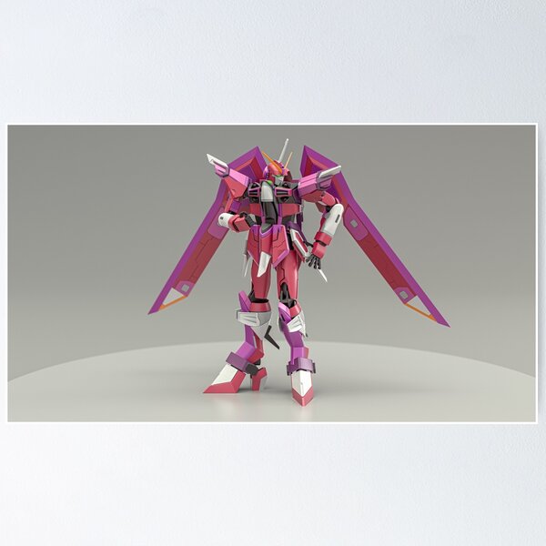 Item preview, Pink Gundam 3D Mecha Angular Wings | Robotic Science Fiction Art Collection designed and sold by Keltoi-art.