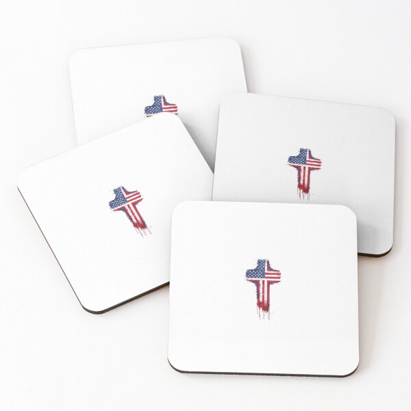 Item preview, Patriotic Jesus Cross in the colors of the American flag designed and sold by XavuniverS.