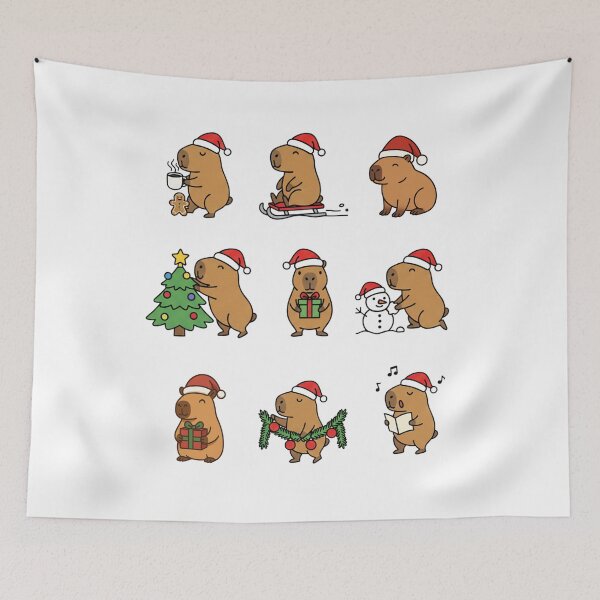 Item preview, Funny Santa Capybara Christmas Sticker designed and sold by DavdPrt.