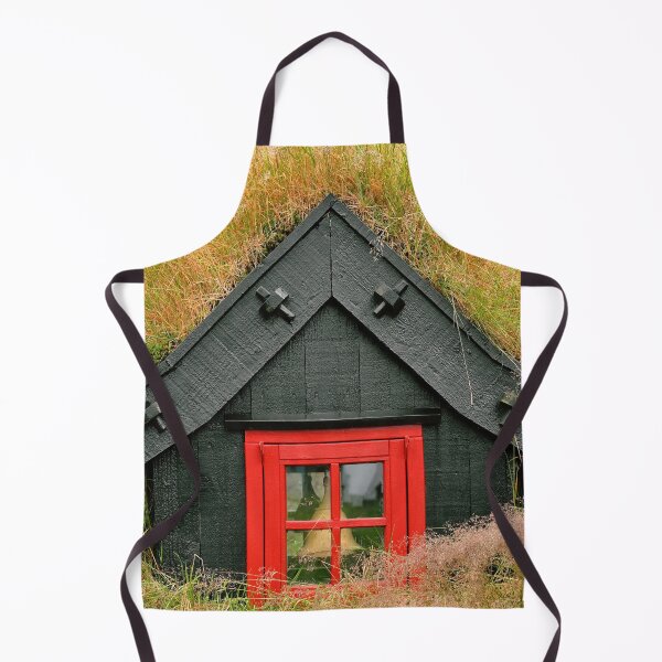 Item preview, Faroe Islands, Faroese village with a traditional red window on a grass-roofed house. Original photography designed and sold by studio838.
