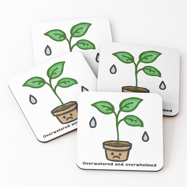 Item preview, Sad Plant Doodle – “Overwatered and Overwhelmed” Relatable Sticker designed and sold by MartynaMakes.