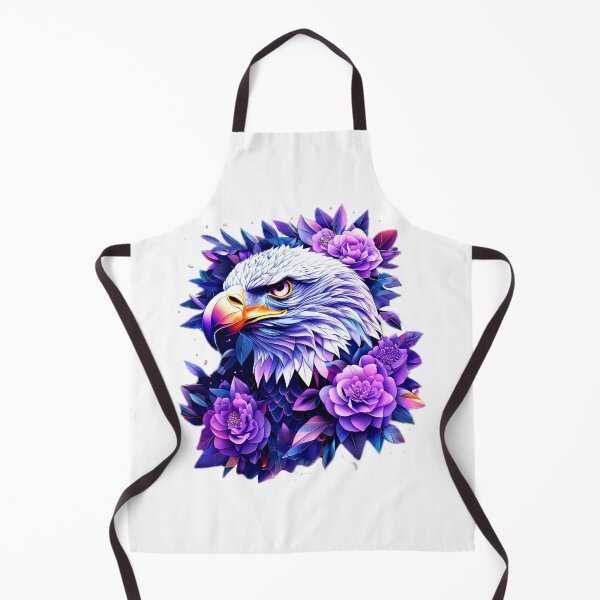 Item preview, Vibrant Geometric Bald Eagle with Purple Floral Accents – Bold Wildlife Art designed and sold by Naturalite19.