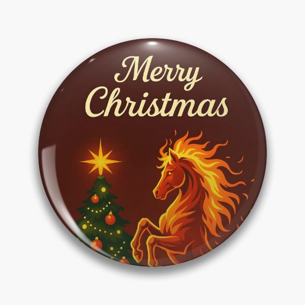 Item preview, Merry Christmas – Maroon Design with Xmas Tree Red Flame Stallion (Fire Horse Symbol) designed and sold by EmeraldeaDesign.