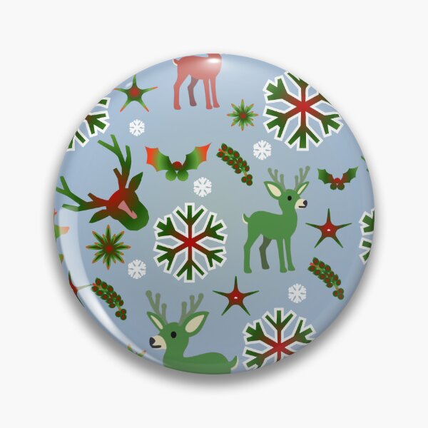 Item preview, Cute Christmas Reindeer Pattern • Winter Blue Holiday Snowflake Seamless Design designed and sold by HopeAndHustle.
