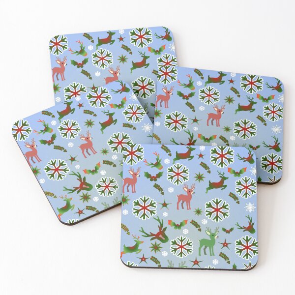 Item preview, Cute Christmas Reindeer Pattern • Winter Blue Holiday Snowflake Seamless Design designed and sold by HopeAndHustle.