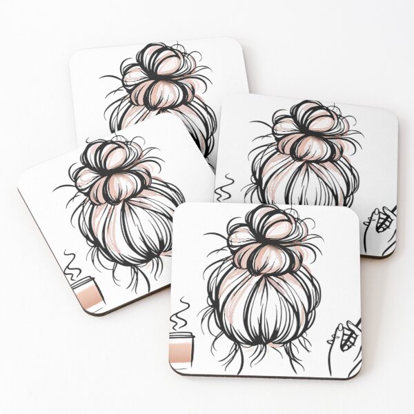 Item preview, Messy Bun Coffee Girl Boss Life designed and sold by DrawDrip.