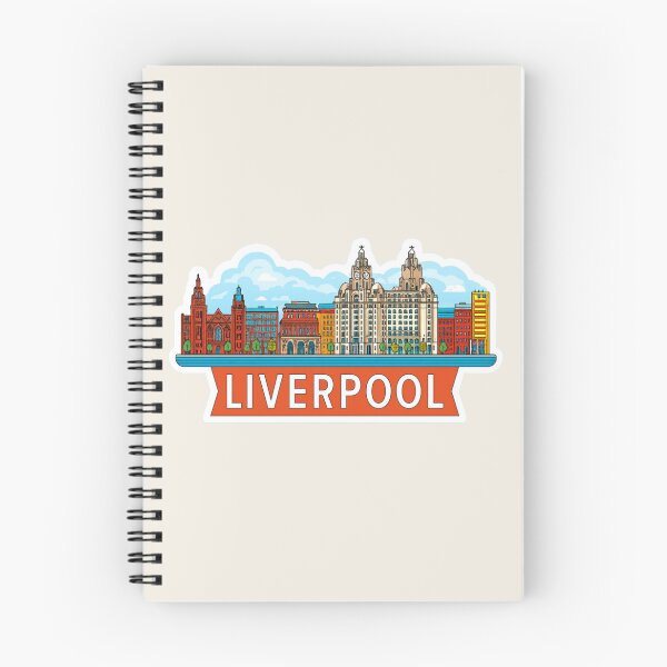 Item preview,  Liverpool England Liver Building Waterfront Cityscape    Heritage Sticker designed and sold by Blurbean.