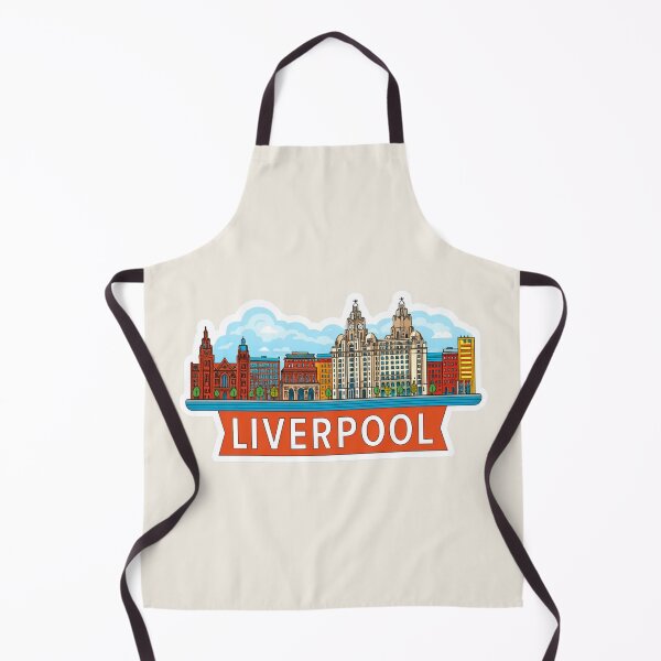 Item preview,  Liverpool England Liver Building Waterfront Cityscape    Heritage Sticker designed and sold by Blurbean.