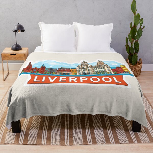 Item preview,  Liverpool England Liver Building Waterfront Cityscape    Heritage Sticker designed and sold by Blurbean.