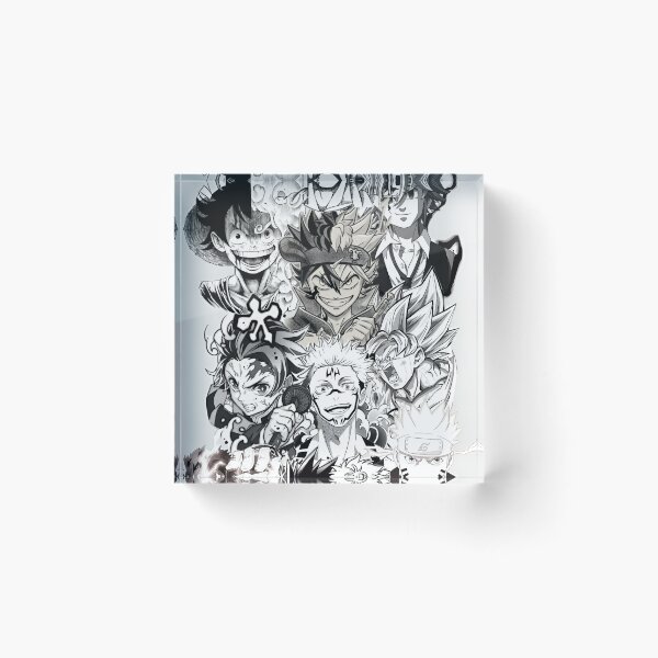 Item preview, Epic Anime Hero Collage – Dynamic Black & White Action Art designed and sold by Dyan4.