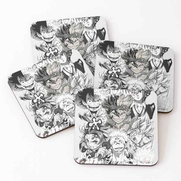 Item preview, Epic Anime Hero Collage – Dynamic Black & White Action Art designed and sold by Dyan4.