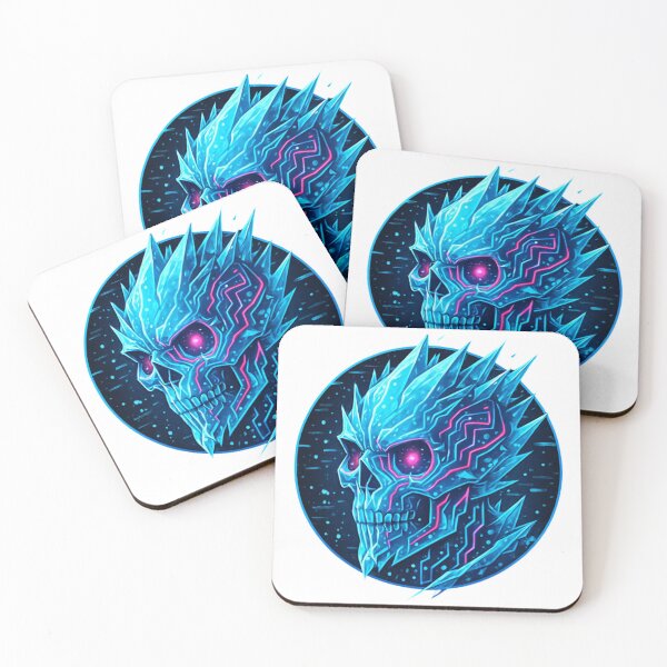 Item preview, Cyber Ice Skull – Techno Xmas Gift Badge designed and sold by Imaginarium of Chaos falcon88 .
