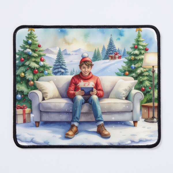 Item preview, Cozy Christmas Scene with Gamer designed and sold by Litely.