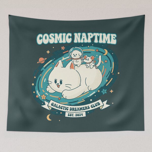 Item preview, Cosmic Naptime Galactic Dreamers Club - Cute Cat Space Art designed and sold by AwesomeBeyondLimits.
