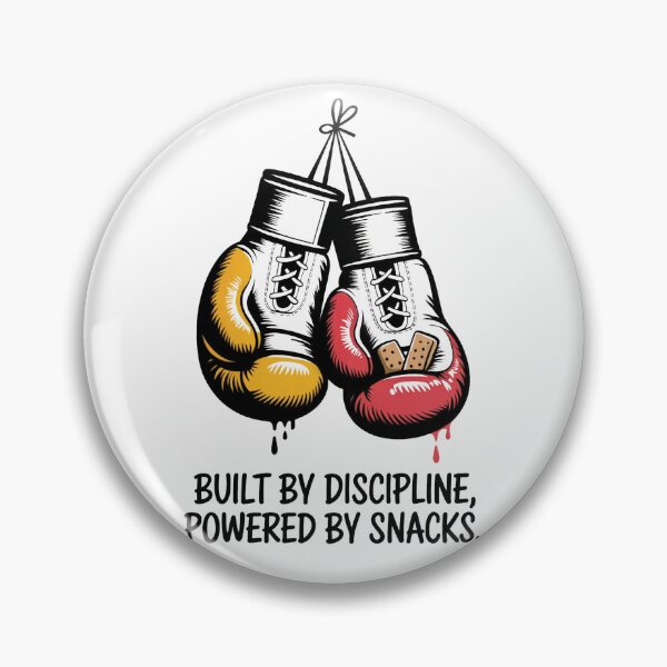 Item preview, Built by Discipline, Powered by Snacks – Minimalist Boxing Gloves Street Art Design designed and sold by WSPrintCrafter.