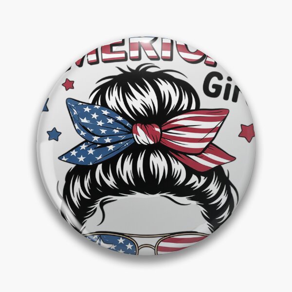 Item preview, 4th of July All American Girls Messy Bun Women USA Flag  designed and sold by VerseFarm.
