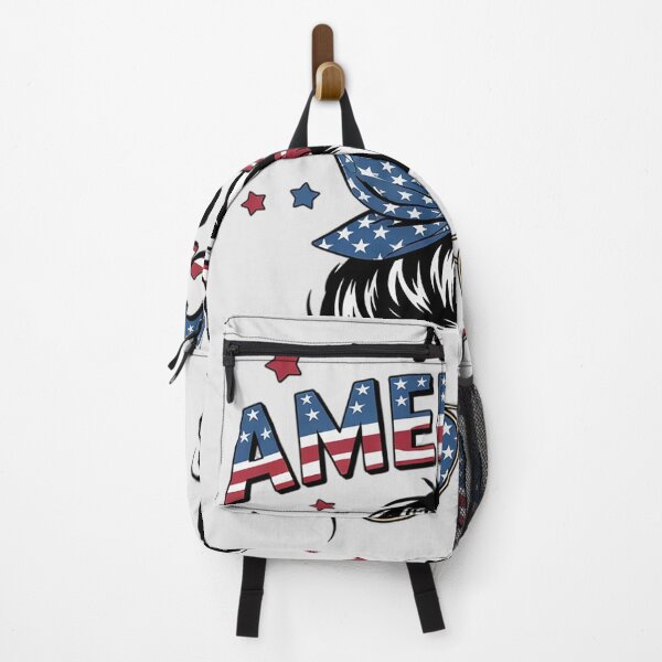 Item preview, 4th of July All American Girls Messy Bun Women USA Flag designed and sold by VerseFarm.