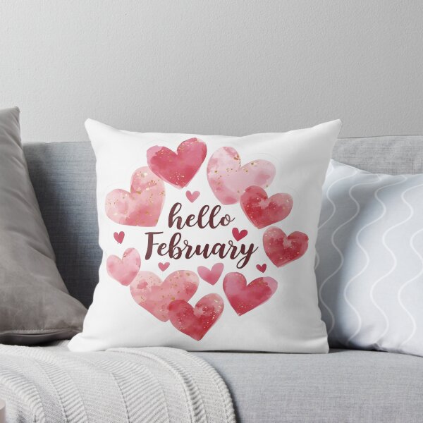Item preview, Hello February, Pink Hearts Romantic Monthly Calendar Sticker designed and sold by Moodune.