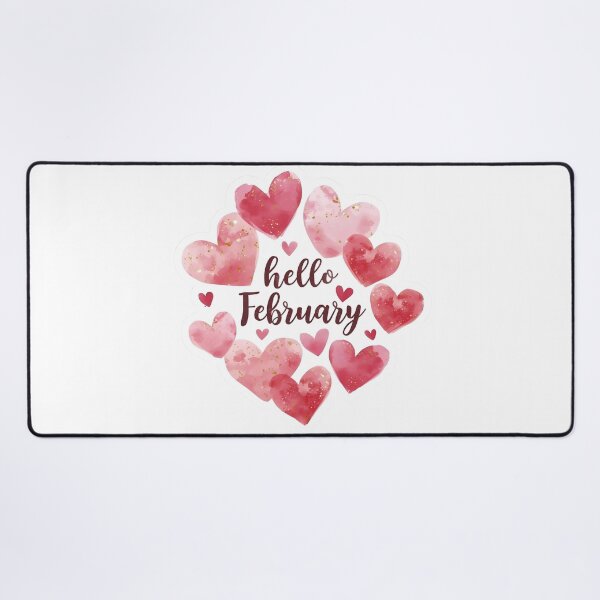 Item preview, Hello February, Pink Hearts Romantic Monthly Calendar Sticker designed and sold by Moodune.