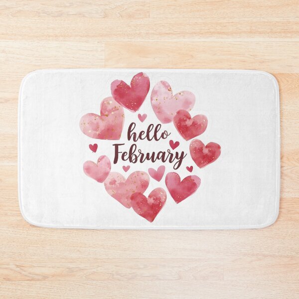 Item preview, Hello February, Pink Hearts Romantic Monthly Calendar Sticker designed and sold by Moodune.