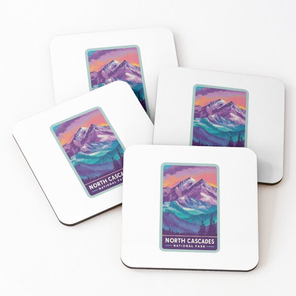 Item preview,  North Cascades National Park Purple Mountains Vintage Poster Design designed and sold by Blurbean.