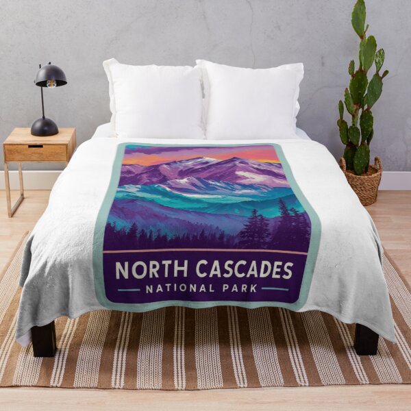 Item preview, North Cascades National Park Purple Mountains Vintage Poster Design designed and sold by Blurbean.