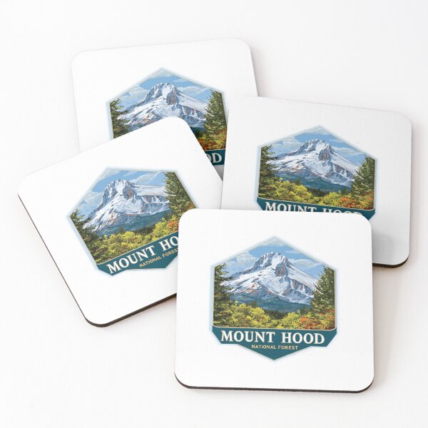 Item preview, Mount Hood National Forest Autumn Colors Hexagonal Outdoor Badge designed and sold by Blurbean.