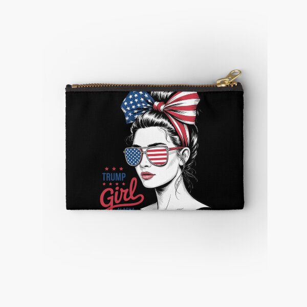 Item preview, Alaska For Trump USA Flag Trump Girl Messy Bun  designed and sold by VerseFarm.