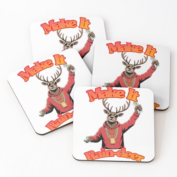 Item preview, Make It Rain-deer | Funny Hip Hop Christmas Reindeer Rapper T-Shirt designed and sold by UlisseArt.