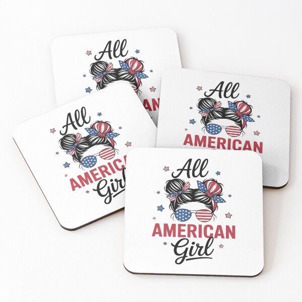 Item preview, All American Girl Messy Bun Patriotic 4th Of July  designed and sold by VerseFarm.