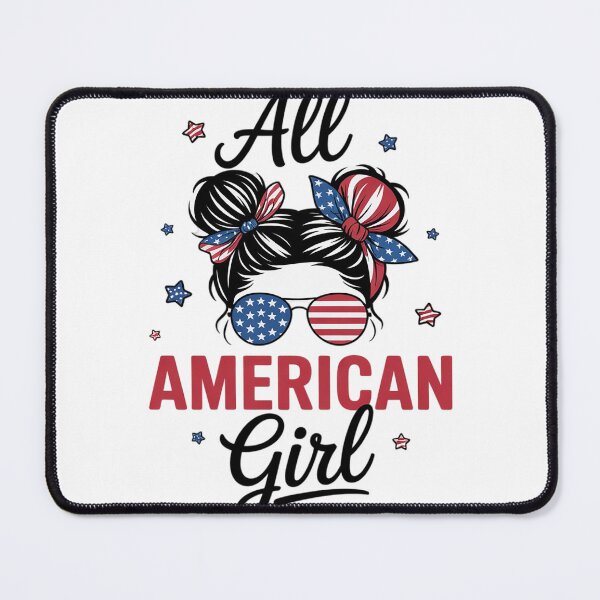 Item preview, All American Girl Messy Bun Patriotic 4th Of July  designed and sold by VerseFarm.