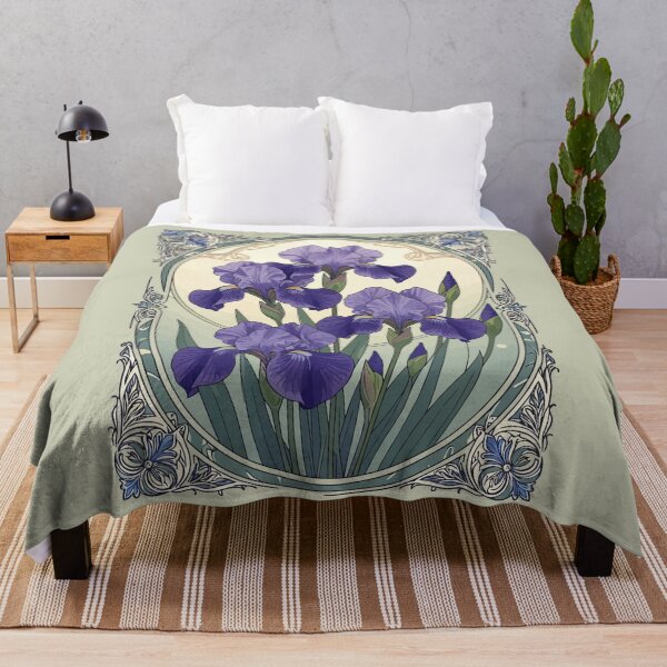 Item preview, February Birth Flower Iris Flowers Art Nouveau Style designed and sold by taiche.