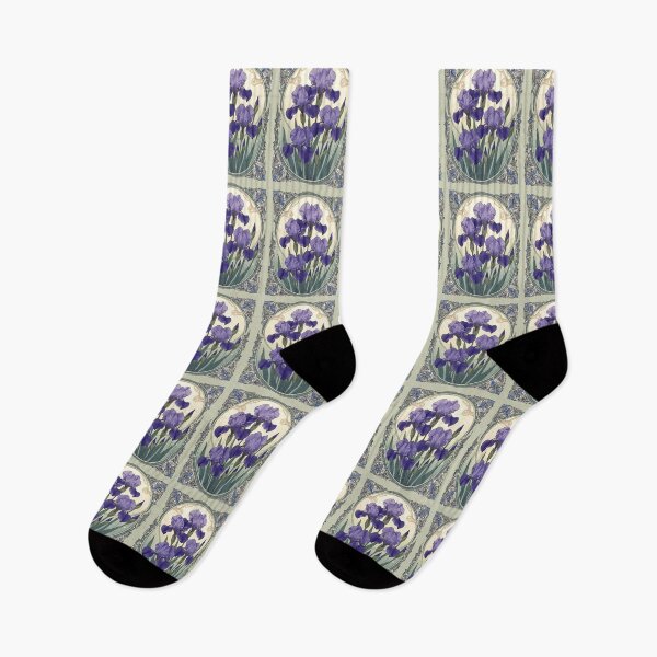Item preview, February Birth Flower Iris Flowers Art Nouveau Style designed and sold by taiche.