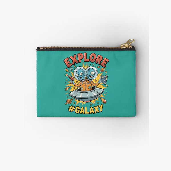 Item preview, Explore Galaxy - Two-Headed Alien UFO Comic Art designed and sold by AwesomeBeyondLimits.