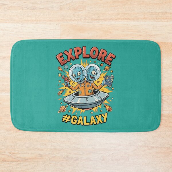 Item preview, Explore Galaxy - Two-Headed Alien UFO Comic Art designed and sold by AwesomeBeyondLimits.