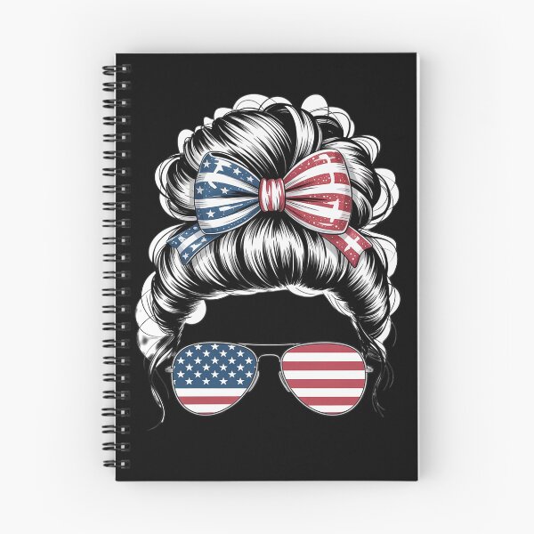 Item preview, All American Girl messy bun American Flag 4th of July  designed and sold by VerseFarm.