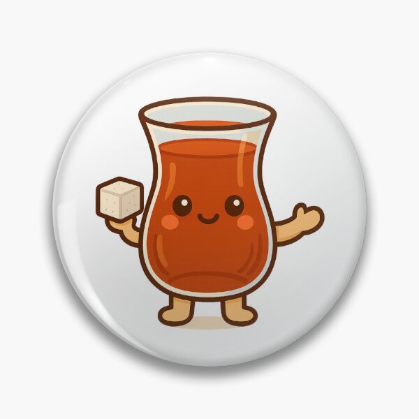 Item preview, Cute Kawaii Turkish Tea Glass – Adorable Çay Character Holding Sugar Cube | Turkish Flag & Turkey Inspired Red Cartoon Design designed and sold by Globalcitytees.