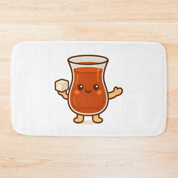 Item preview, Cute Kawaii Turkish Tea Glass – Adorable Çay Character Holding Sugar Cube | Turkish Flag & Turkey Inspired Red Cartoon Design designed and sold by Globalcitytees.
