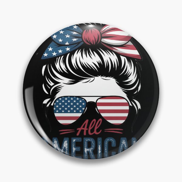 Item preview, All American Girl Messy Bun USA Flag Patriotic 4th Of July  designed and sold by VerseFarm.