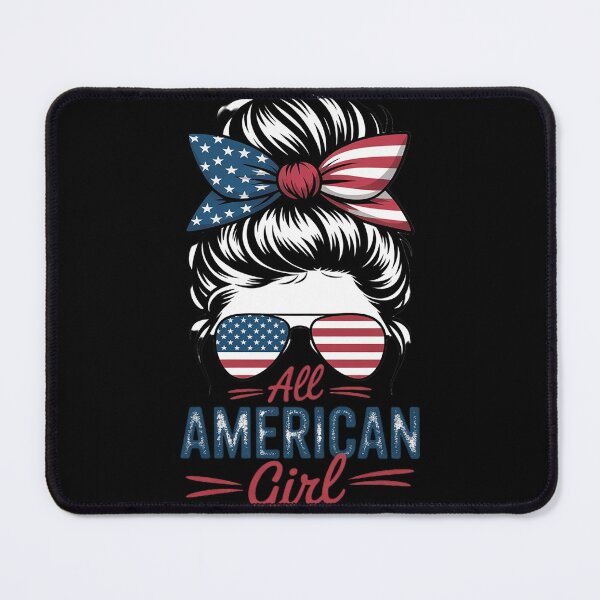 Item preview, All American Girl Messy Bun USA Flag Patriotic 4th Of July designed and sold by VerseFarm.