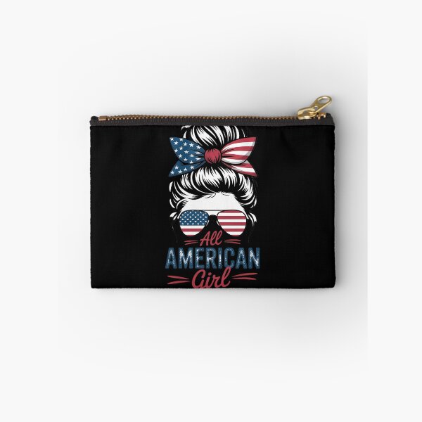 Item preview, All American Girl Messy Bun USA Flag Patriotic 4th Of July  designed and sold by VerseFarm.
